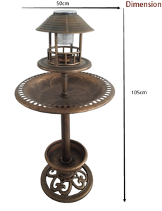 Bassins d'<span class=keywords><strong>oiseaux</strong></span> solaires en cuivre antique résistant aux intempéries Fontaine d'eau extérieure et bain d'<span class=keywords><strong>oiseaux</strong></span> avec lumière solaire - Product Image 2