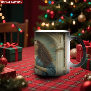 Mug magique en céramique 11oz noir givré activé par la chaleur, tasse à boire pour le bureau - Product Image 2