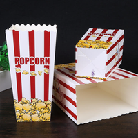 Boîte à popcorn carrée en matériaux recyclés, boîte à frites, emballage alimentaire jetable en carton imprimé quadricolore pour plats à emporter