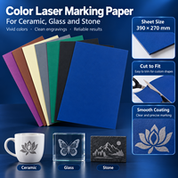 Papier de marquage laser coloré 10 couleurs, feuilles rectangulaires 390x270mm pour céramique, verre, pierre, lasers CO2, diode, UV, personnalisable