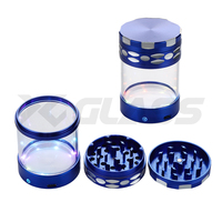 Broyeur à épices, tabac et herbes XY GLASS en 3 parties avec lumière LED pour accessoires de fumeur