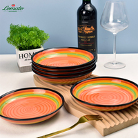 Passe au lave-vaisselle en stock pas cher 7 8 9 10 pouces céramique grès peinture à la main peint à la main arc-en-ciel salade soupe bols de riz