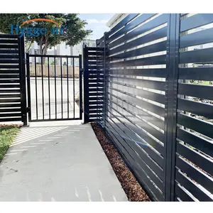 Flat Top 4ft 4 Foot Outdoor Privacy Aluminum Fence Panels Black Gates for Houses