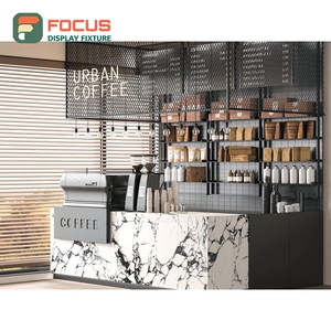 ชั้นวางสินค้ากาแฟสุดหรู ดีไซน์ไม้โทนอุ่น สำหรับจัดแสดงขวดไซรัป เหมาะสำหรับร้านเบเกอรี่และคาเฟ่ - Product Image 2