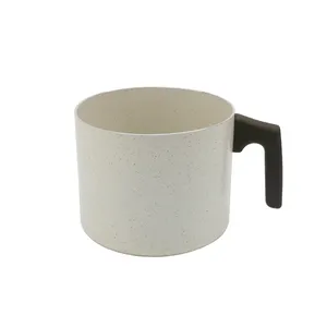 14 cm weißer antihaftpresster Granit-Kaffee-Milchtopf aus Aluminium mit Griff