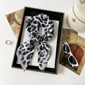 Trendy <b>Leopard</b> <b>Print</b> Silk Satin Square <b>Scarf</b> Streetwear Women Headscarf Fashion Neckerchief Sexy <b>Scarf</b> Tube Top Bandana - Product Image 1