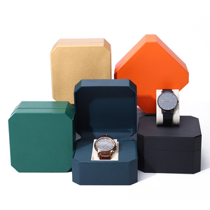 Vente en gros de boîte de montre vide de luxe de fabricants emballage avec logo personnalisé Oem boîte de montre octogonale simple de qualité supérieure en cuir - Product Image 5