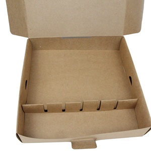 丈夫なクラフト紙製のホットドッグ・コーンドッグ・ピザ用ボックス（インサート付き） - Product Image 4