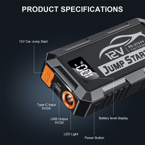 Démarreur de <span class=keywords><strong>batterie</strong></span> de voiture portable 12V 1000A de pointe, booster pour véhicules à essence, <span class=keywords><strong>batterie</strong></span> externe d'urgence avec lumière LED SOS - Product Image 6