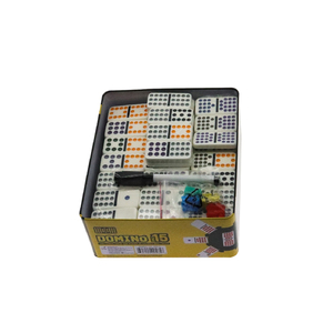 DOUBLE <span class=keywords><strong>DOMINO</strong></span> 15 Carreaux de <span class=keywords><strong>domino</strong></span> écologiques en urée et mélamine avec des points de couleurs vives pour les rendre plus faciles à identifier - Product Image 4
