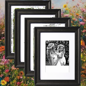 ชุดกรอบรูป 4 ชิ้น ขนาด 9x12 นิ้ว ขอบสีดำด้าน กว้าง 1.4 นิ้ว กระจกนิรภัยกันแตก ป้องกันรังสียูวี 2 สี ติดผนังหรือวางบนโต๊ะได้ - Product Image 2