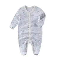 Creeper de bebê estampado liso, algodão orgânico, pijama para bebês recém nascidos, roupas infantis