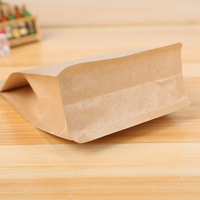 Pochette en papier Kraft brun scellé à chaud, emballage à fermeture éclair pour café grains de fruits secs, unités