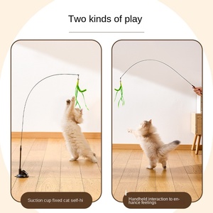 บาร์ขนนกพลาสติกแบบโต้ตอบสำหรับสุนัขหรือแมวของเล่นแบบลวดสีเขียวยาวมาก - Product Image 4