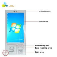 Terminal de libre-service RFID 21,5 pouces avec reconnaissance faciale, lecteur de codes-barres, fonctions de prêts et de retours de livres de bibliothèque, capacitif