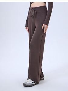 Pantalon de yoga évasé taille haute à cordon de serrage pour femme, sensation seconde peau, extensible, décontracté, pour le sport et l'entraînement, vente en gros - Product Image 3