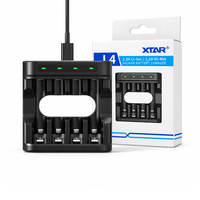 Chargeur de batterie XTAR L4 intelligent à coupure automatique pour batteries Li-ion 1,5 V et Ni-Mh 1,2 V, compatible AA AAA