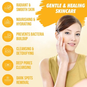 Limpiador facial <span class=keywords><strong>de</strong></span> cúrcuma <span class=keywords><strong>de</strong></span> etiqueta privada, exfoliante, <span class=keywords><strong>manchas</strong></span> que se desvanecen, lucha contra el daño solar, acné, ilumina <span class=keywords><strong>la</strong></span> piel, limpiador Facial suave - Product Image 5