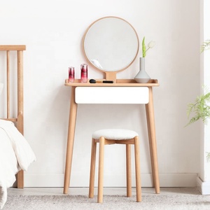 <strong>Vintage</strong> Makeup <strong>Dressing</strong> <strong>Table</strong> with Mirror and Stool - Product Image 2