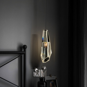 All-Copper Modern Minimalist Creative Dining <b>Room</b> Bar Counter Pendant <b>Light</b> Luxury Crystal Bedside Long Decorative Pendant <b>Light</b> - Product Image 6