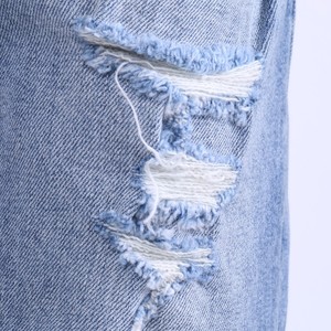 Shorts da ragazzo a gamba dritta rotta di nuova moda blu chiaro Shorts in Denim - Product Image 4