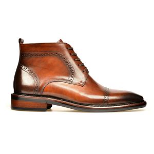 Botas <span class=keywords><strong>de</strong></span> Media Caña con Punta en Pico Estilo Retro para <span class=keywords><strong>Hombre</strong></span>, <span class=keywords><strong>Zapatos</strong></span> <span class=keywords><strong>de</strong></span> Vestir <span class=keywords><strong>de</strong></span> Cuero <span class=keywords><strong>de</strong></span> Grano Completo para <span class=keywords><strong>Hombre</strong></span>, Alta Calidad - Product Image 1