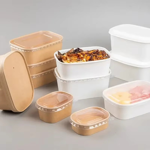 Ciotola di carta personalizzata <span class=keywords><strong>per</strong></span> insalata quadrata <span class=keywords><strong>usa</strong></span> <span class=keywords><strong>e</strong></span> <span class=keywords><strong>getta</strong></span> ciotola di carta Kraft addensata 24 Oz ciotola di carta Kraft <span class=keywords><strong>per</strong></span> campeggio Bento insalata di frutta - Product Image 3