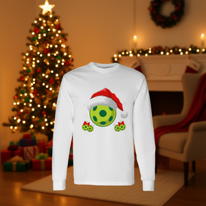 Camiseta de manga larga navideña con estampado de Deck The Halls With Pickleballs - Product Image 3