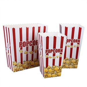 Caja para Palomitas, Cubeta para Palomitas, Contenedor Desechable de Papel para Palomitas, Artículos para Fiestas de Noche de Cine, Contenedor de Palomitas a Rayas, Venta al por Mayor - Product Image 2