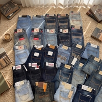 Jean slim droit pour homme, taille mi-haute, délavage moyen, en denim, idéal pour l'été - Vente en gros
