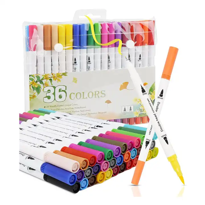 Wholesale Adult Coloring Brush Marker Pens Dual Tip Brush Pens