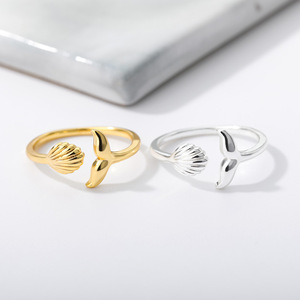 Go Party – bijoux en laiton plaqué or 18K, bagues de doigt réglables d'ouverture, plage d'été, queue de <span class=keywords><strong>sirène</strong></span> pour femmes - Product Image 3