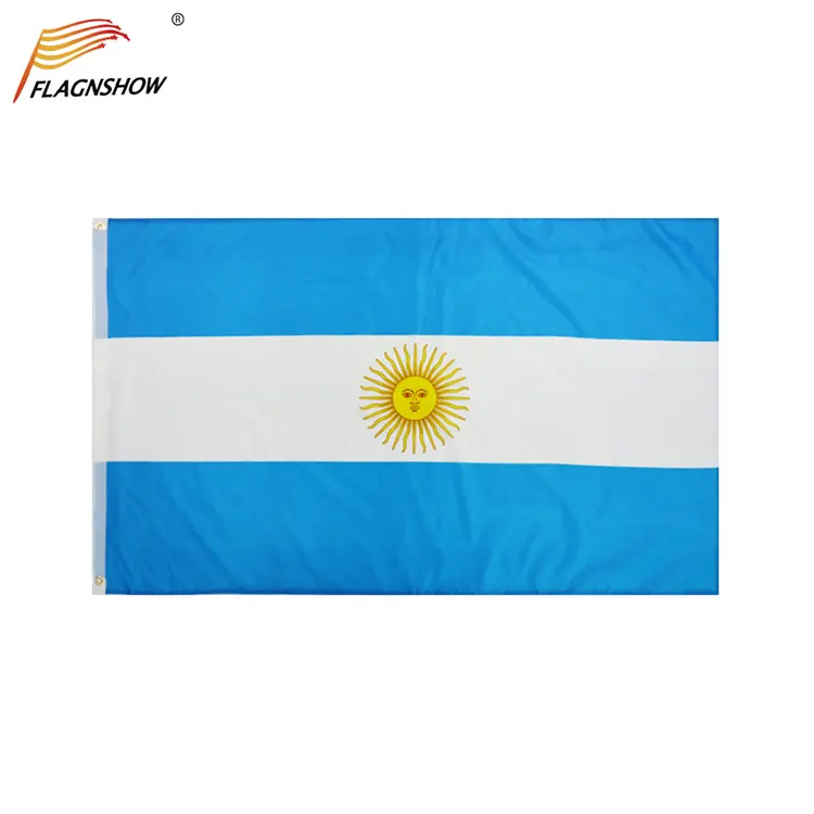 Wholesale 100% Polyester flag of Argentina waterproof Hot selling Stock Outdoor Flying Argentine Argentinian Flag