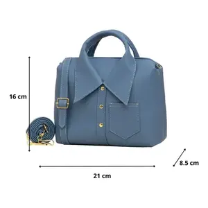 Bolso Bandolera Fana Preciosa Macarena Azul 21x16x8.5 Cm Impermeable con Cierre, Estilo Bohemio para Uso Diario - Product Image 1