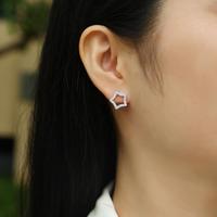 Boucles d'oreilles clous en argent sterling 925 avec étoile creuse et moissanite pour femme, micro-pavé de moissanite, couleur D, pureté VVS1