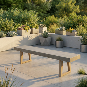 Banc de patio en bois moderne de 78 pouces, meubles d'extérieur rustiques, pieds en acacia durables - Product Image 1