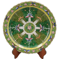 Antique Jingdezhen Peint À La Main Bok Choy Motif Grande Assiette En Porcelaine Chou Ornements Décoratifs Accessoires De Décoration De Table