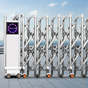 Mới ra mắt thép không gỉ điện hàng rào Cổng điều khiển từ xa trượt có thể thu vào turnstiles điện có thể thu vào cổng hợp kim - Product Image 2