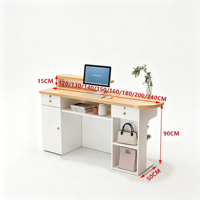 Bureau d'accueil moderne et durable en bois pour hôtel, hôpital, supermarché et salon de beauté