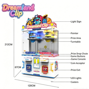 Machine à griffes à monnayeur pour <span class=keywords><strong>2</strong></span> joueurs Dreamland Punk Clip Double Claw Crane Game Machine pour salle d'arcade - Product Image 1