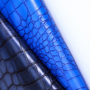 फैक्टरी थोक वाटरप्रूफ मगरमच्छ ओस्ट्रिक पैटर्न pvc fax चमड़े के नरम उभरा जूते और बैग सामग्री उच्च गुणवत्ता - Product Image 5