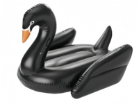 Black Swan Ride-On Pool Float Island pour enfants et adultes Forme d'oie gonflable en PVC