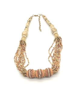 Collar de cuentas de semillas chapado en oro hecho a mano para mujer, múltiples capas, estilo bohemio, amplio regalo de aniversario, regalos de aniversarios emocionales - Product Image 4