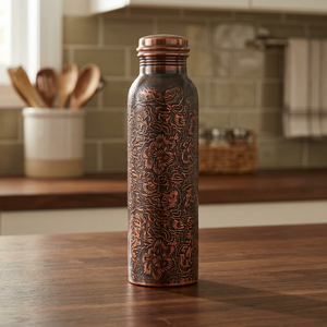 ขวดน้ำทองแดง ดีไซน์แบบจีนโบราณ พกพาสะดวก พร้อมฝาปิด - Product Image 3