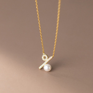S925 Pure <b>Silver</b> Autumn <b>Pearl</b> <b>Necklace</b> for Women Retro Style Light Luxury Temperament D9993 - Product Image 4