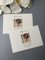 Cartes de remerciement personnalisées imprimées, plates et pliées, en carton doux au toucher blanc chaud, inserts d'emballage pour les marques de vêtements et d'habillement