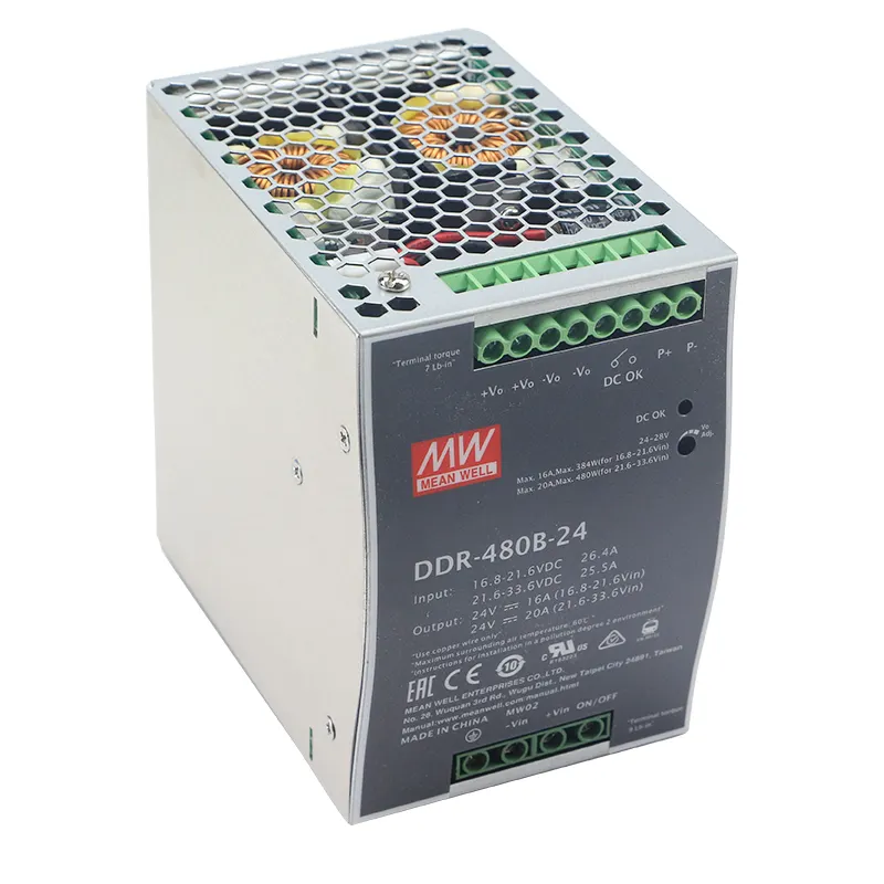 산업 급료를 위해 적당한 DDR-480C-24 Meanwell 24V 전력 공급 480W Dc Dc 전력 공급