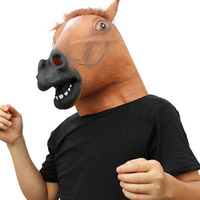 Masque de tête de cheval amusant en gros, masque réaliste d'animal pour cosplay, déguisement fantaisie, masques de carnaval en latex amusants pour adultes