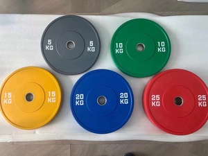 Plaques de protection colorées hautement élastiques, revêtement en caoutchouc, pour haltères, entraînement avec barre, <span class=keywords><strong>CrossFit</strong></span> et musculation, directement de l'usine - Product Image 1