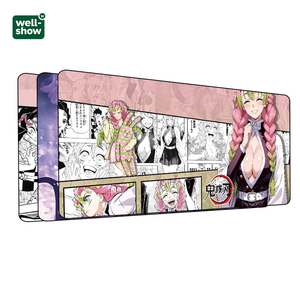 Grand <span class=keywords><strong>tapis</strong></span> <span class=keywords><strong>de</strong></span> <span class=keywords><strong>souris</strong></span> pour ordinateur <span class=keywords><strong>de</strong></span> jeu <span class=keywords><strong>Demon</strong></span> <span class=keywords><strong>Slayer</strong></span> Anime 900*400, base en caoutchouc compatible Kimetsu No Yaiba, design sexy pour la maison et le bureau - Product Image 2